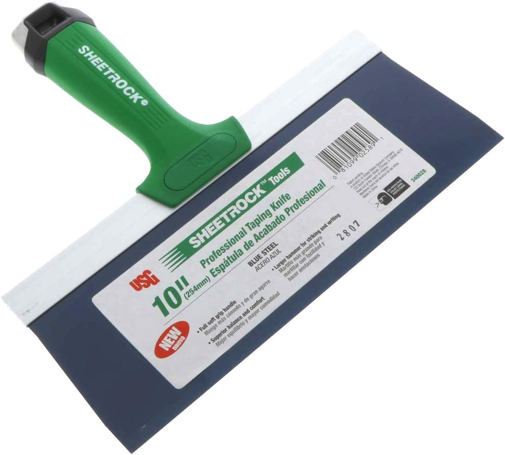 USG Sheetrock Pro Series Blue Steel Drywall Taping Knife with Matrix Style Handle (4-Piece w/12" Mud Pan)