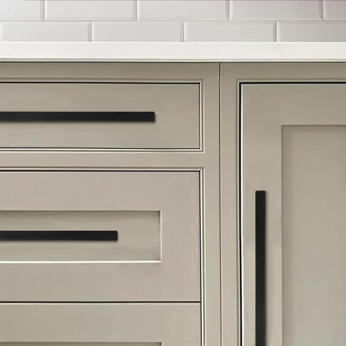 1 Pack 18 Inch Appliance Pull Matte Black Kitchen Square Cabinet Handles Solid Heavy Drawer Pulls Kitchen Cabinet