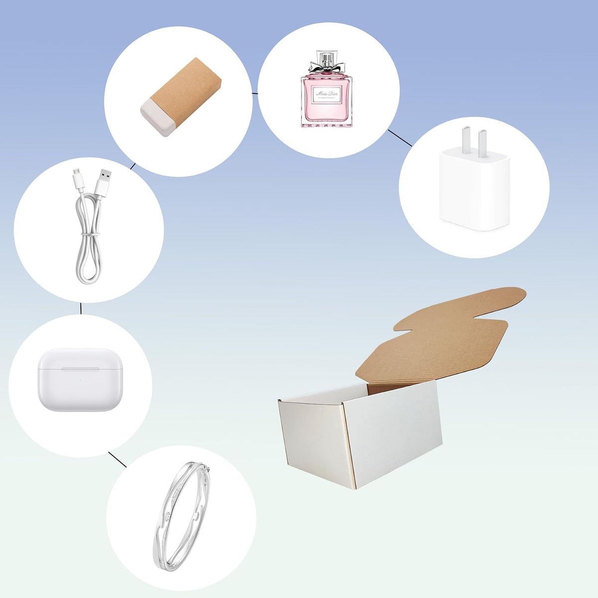 5x5x3 inch Shipping Boxes Set of 25, White Corrugated Cardboard Mailer Box