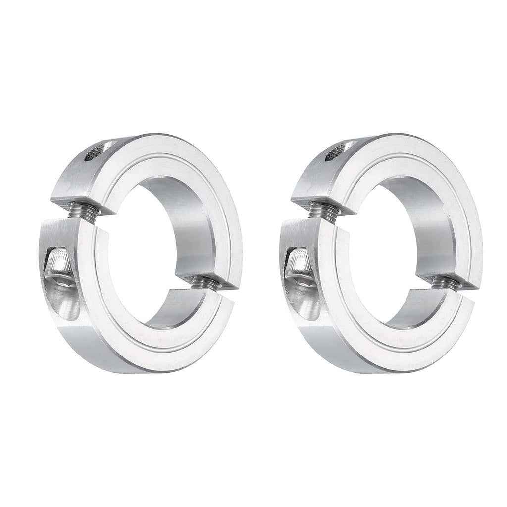 uxcell 2pcs Double Split Clamp-On Shaft Collar 1-1/4" Shaft, Aluminum Alloy