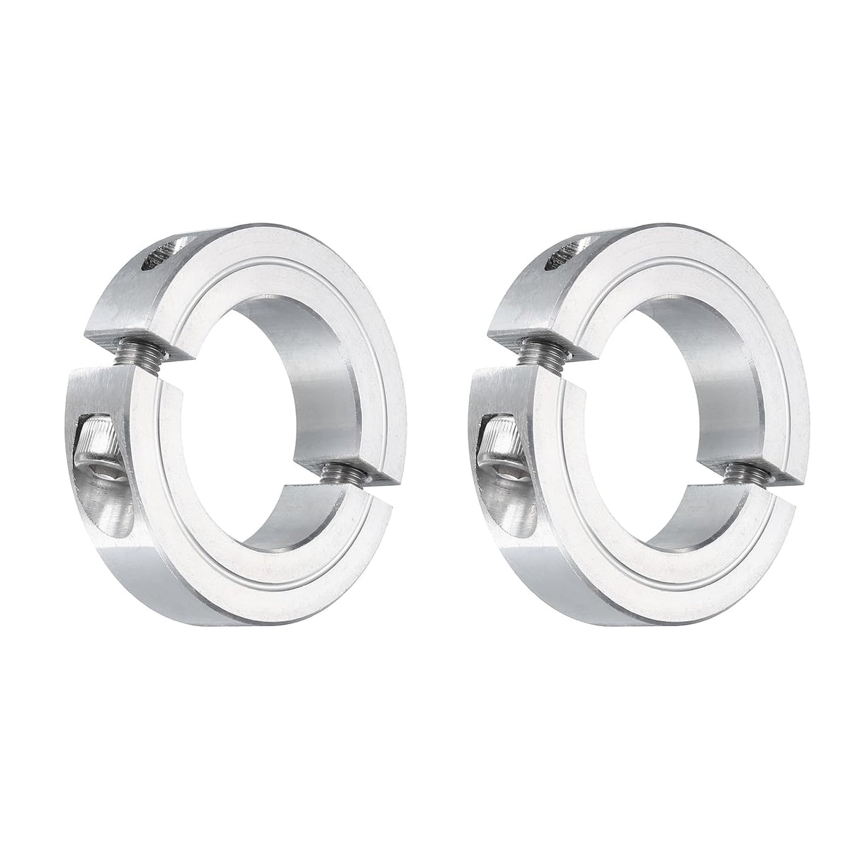 uxcell 2pcs Double Split Clamp-On Shaft Collar 1-1/4" Shaft, Aluminum Alloy