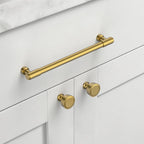 Vibrant Brushed Moderne Brass Cabinet Pulls,7.5 Inch,10 Pack