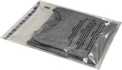 Self-Sealing Suffocation Warning Poly Bags 12x15 Inches | Clear Packaging Bags with Adhesive Strip | Ideal for FBA