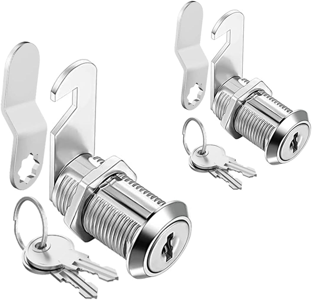 Cabinet Cam Locks Keyed Alike, 1-1/8'' Fits on 7/8'' Max Door Thickness, Secure File Drawer Mailbox RV Storage