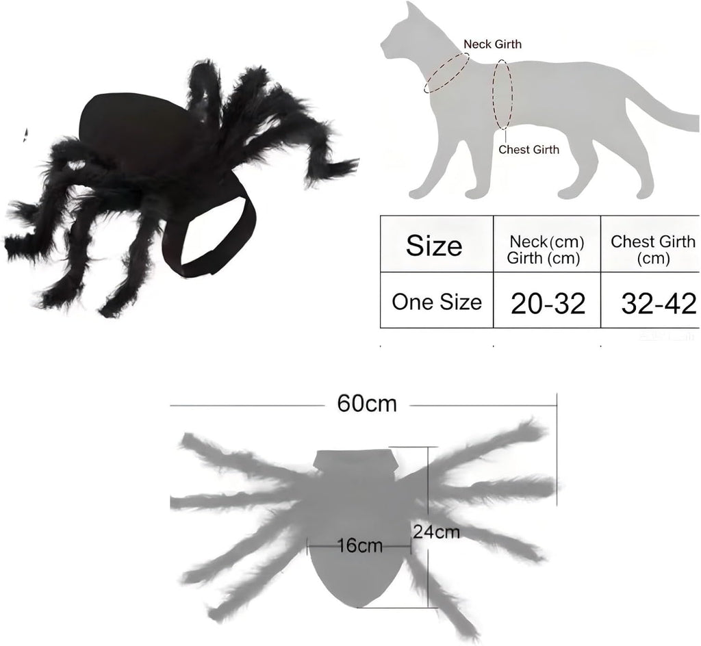 Spider Pet Costume Adjustable Halloween Cat Small Dog Cosplay