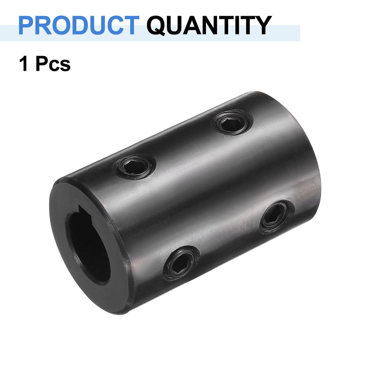 uxcell Shaft Coupling, 5/8" Bore 1-1/4" OD 2" Length Black Oxide Plated ASTM1045 Steel Rigid Coupling for 3D Printers Motor Wheel(4 Set Screws)
