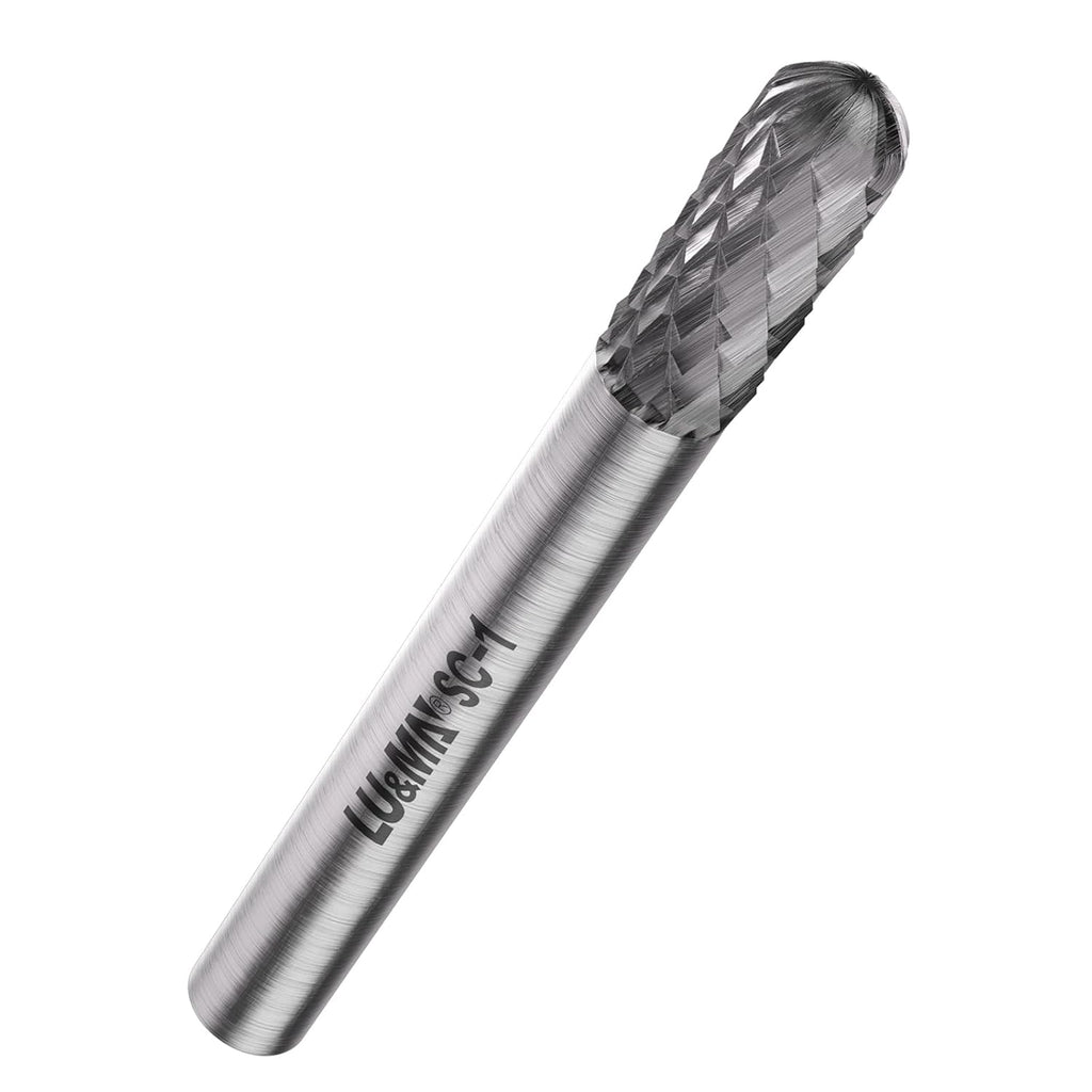 LU&MN SC-1 Tungsten Carbide Double-Cut Rotary Burr, 1/4" Shank, 1 PCS