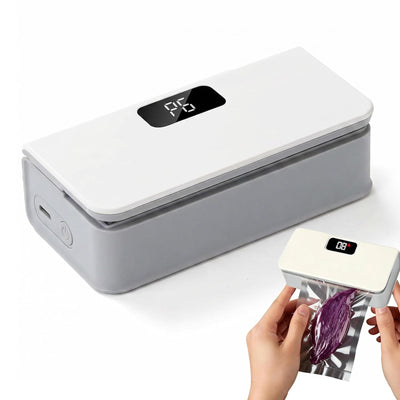 Mini Bag Sealer, Magnetic Bag Sealer for Fridge, 6-Speed Adjustment and Led Display, No Preheating Required with