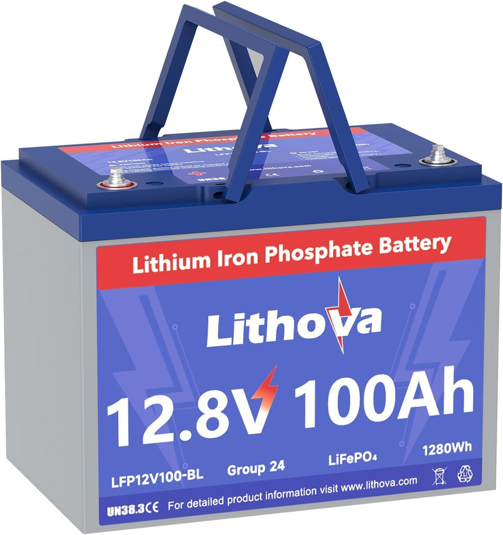12V 100Ah LiFePO4 Battery, Built in 100A BMS, Up to 15000 Deep Cycles, Rechargeable 1280Wh Lithium batteries BCI
