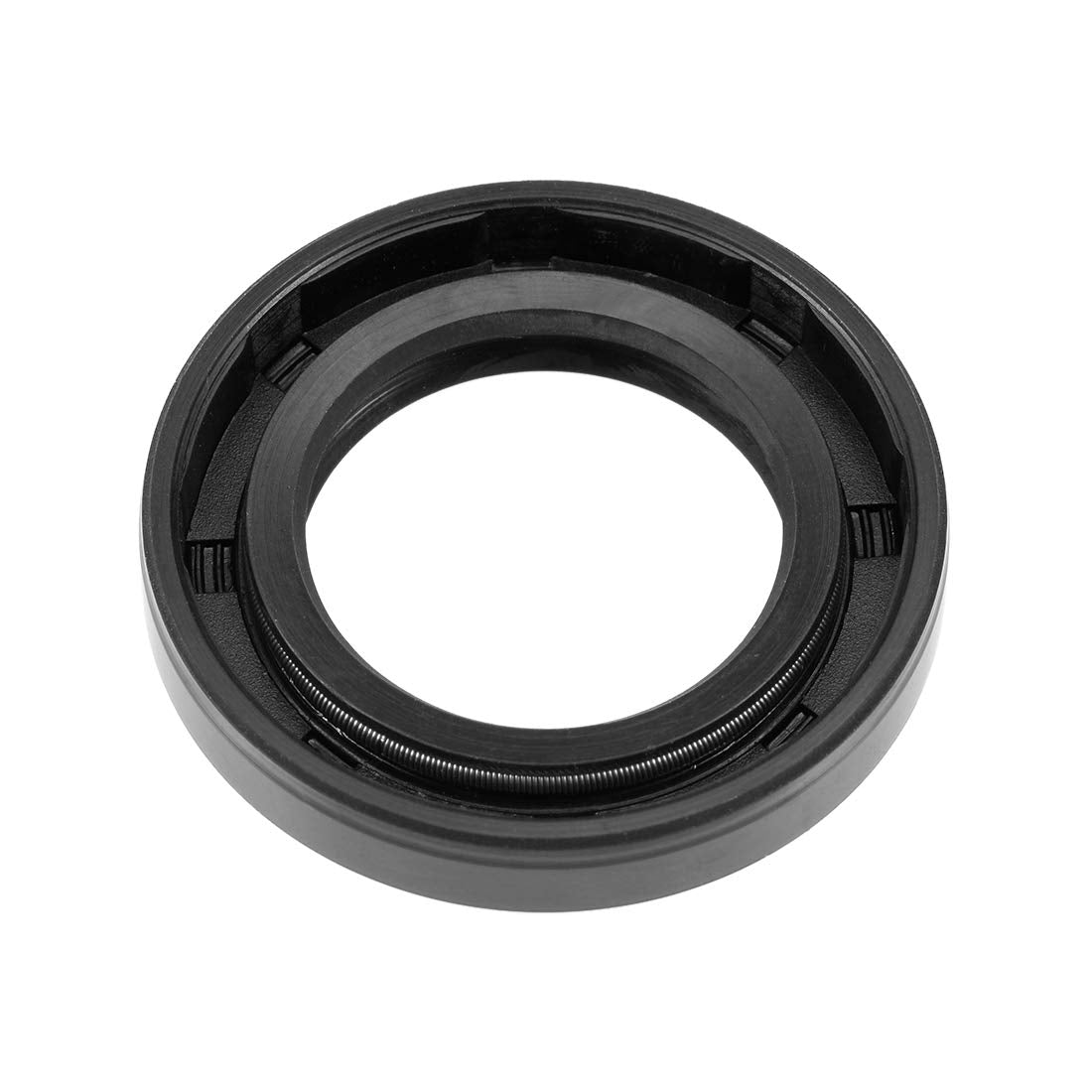 uxcell Oil Seals Rubber TC 25x40x7mm Double Lip w/Spring Black