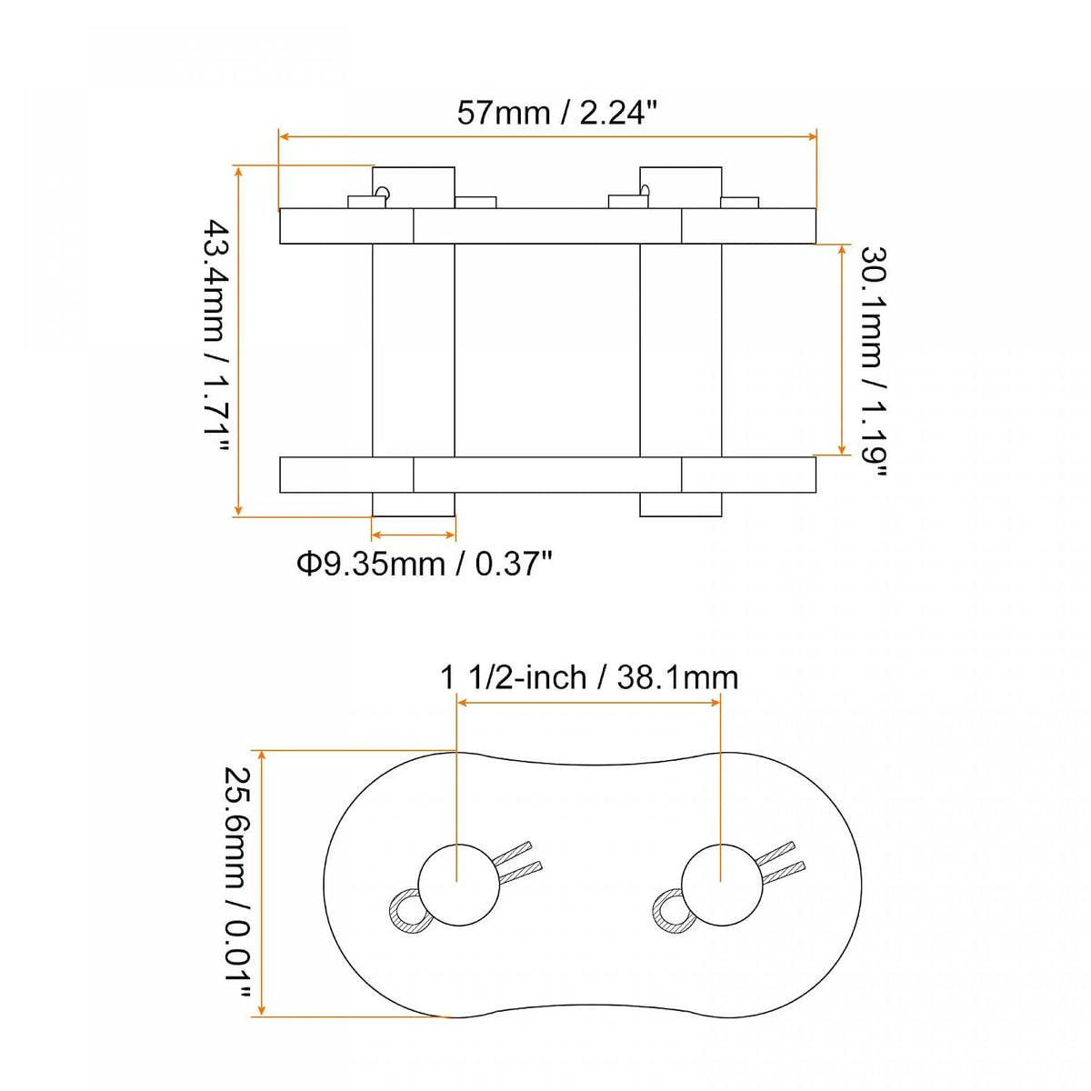 uxcell 5Pcs #100 Chain Master Connector Link Roller, 1 1/4" Pitch Carbon Steel, Standard Connecting Split Links for 20A Chain