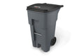 Brute Rollout Trash Can, Gray, 65-Gallon