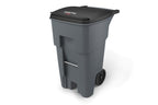 Brute Rollout Trash Can, Gray, 65-Gallon