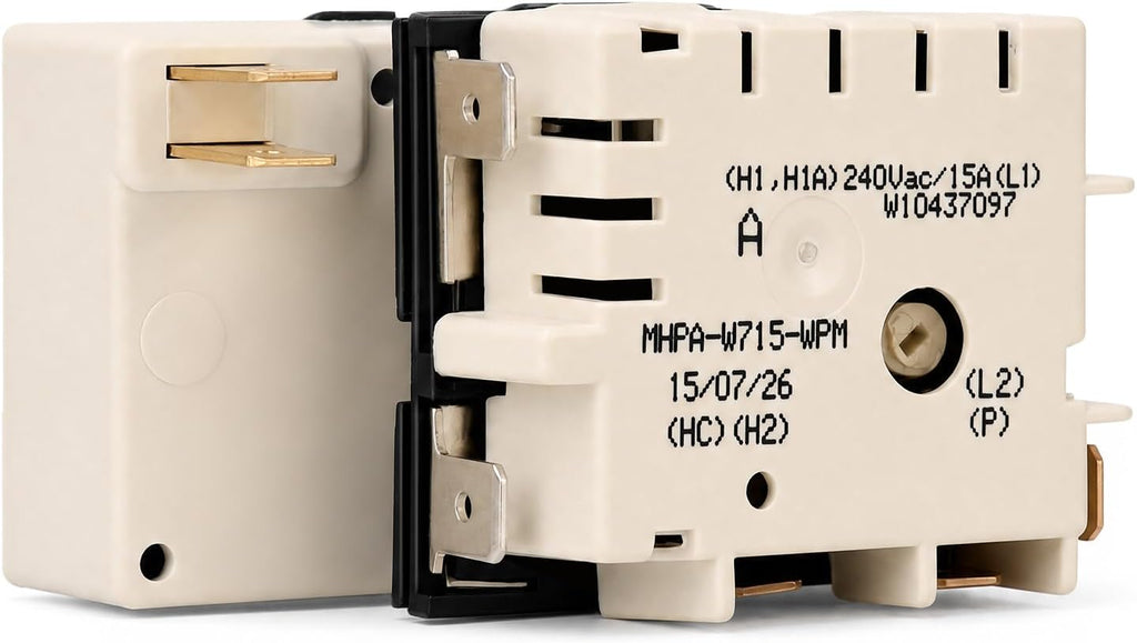 MHPA-W715-WPM W10437097 Infinite Switch, 240V 15A Surface Burner Control Switch Replacement for Whirlpool Electric Range, Replaces W11129442