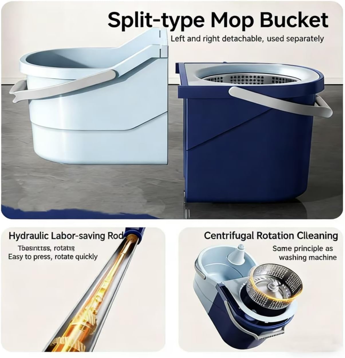 Spin Mop & Bucket System with 4 Washable Microfiber Mop Pads – Ideal Hardwood Floor Mop with Bucket for All Hard