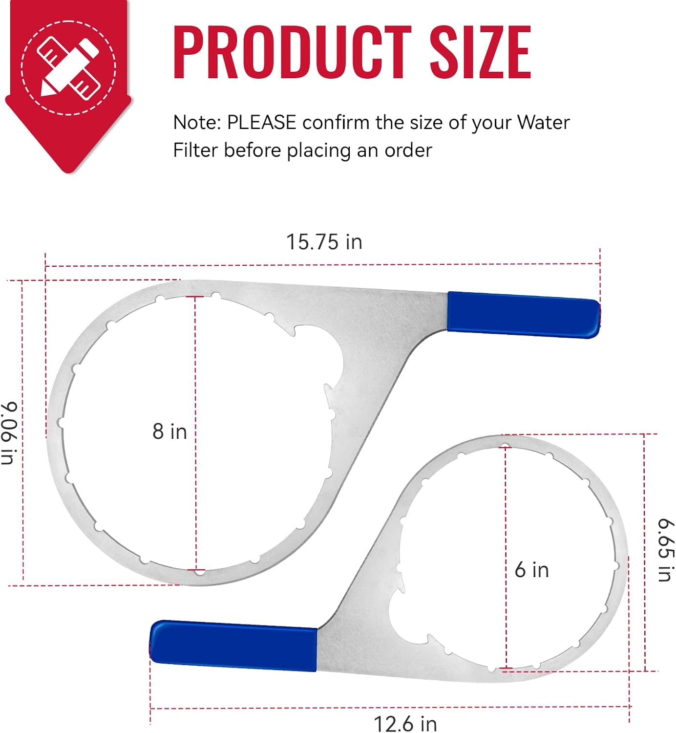 6 Inch & 8 Inch Colar/Vent Cap Fuel Filter Wrench for 380134 382 & 482 483 782, Replace for Davco Filter Wrench Fit