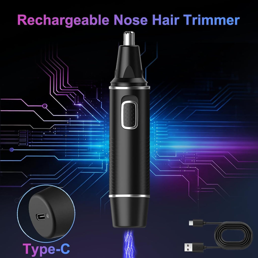 Nose Hair Trimmer for Men,Rechargeable Ear and Nose Trimmer,2026 Professional 2 in 1 Painless Eyebrow & Facial Hair