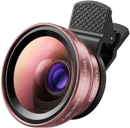 Phone Camera Lens Kit, 0.45X Super Wide Angle Lens + 15X Macro Lens 2 in 1 Professional Lens Attachment for Phone