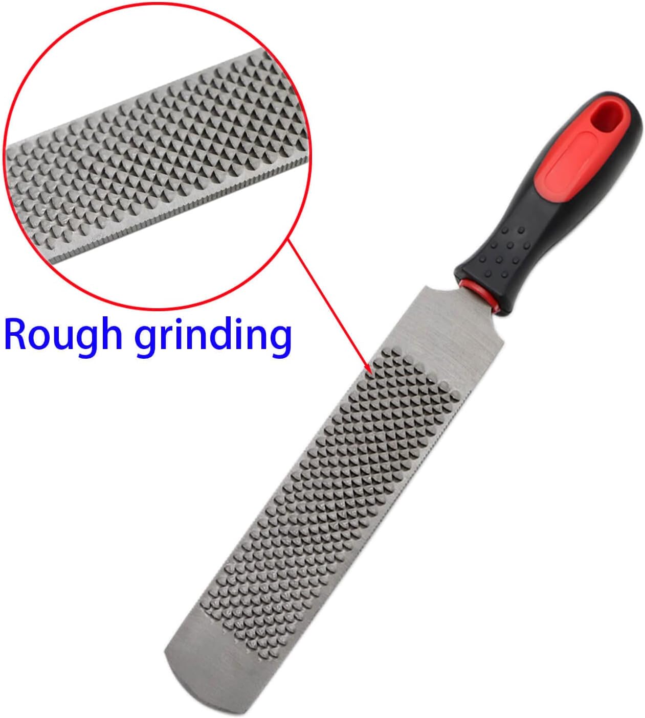 12 Inch Hoof Rasp, Horseshoe File with Rubber Handle, Carbon Steel Farrier File Tool, Suitable for
