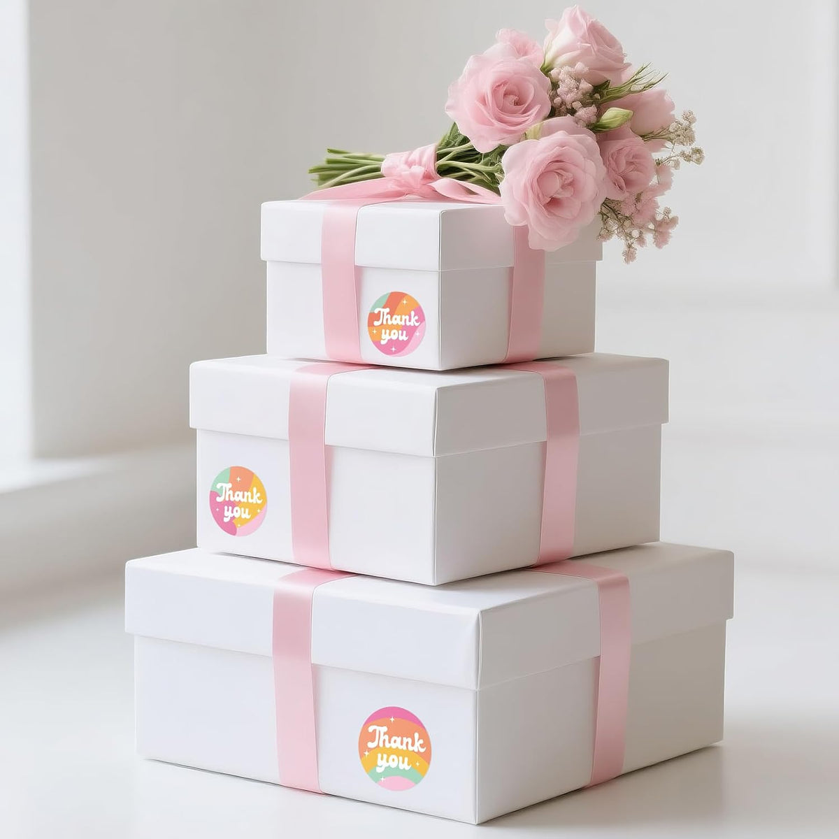 Thank You Stickers - 1000 Pcs 1.5" Thank You Stickers Small Business