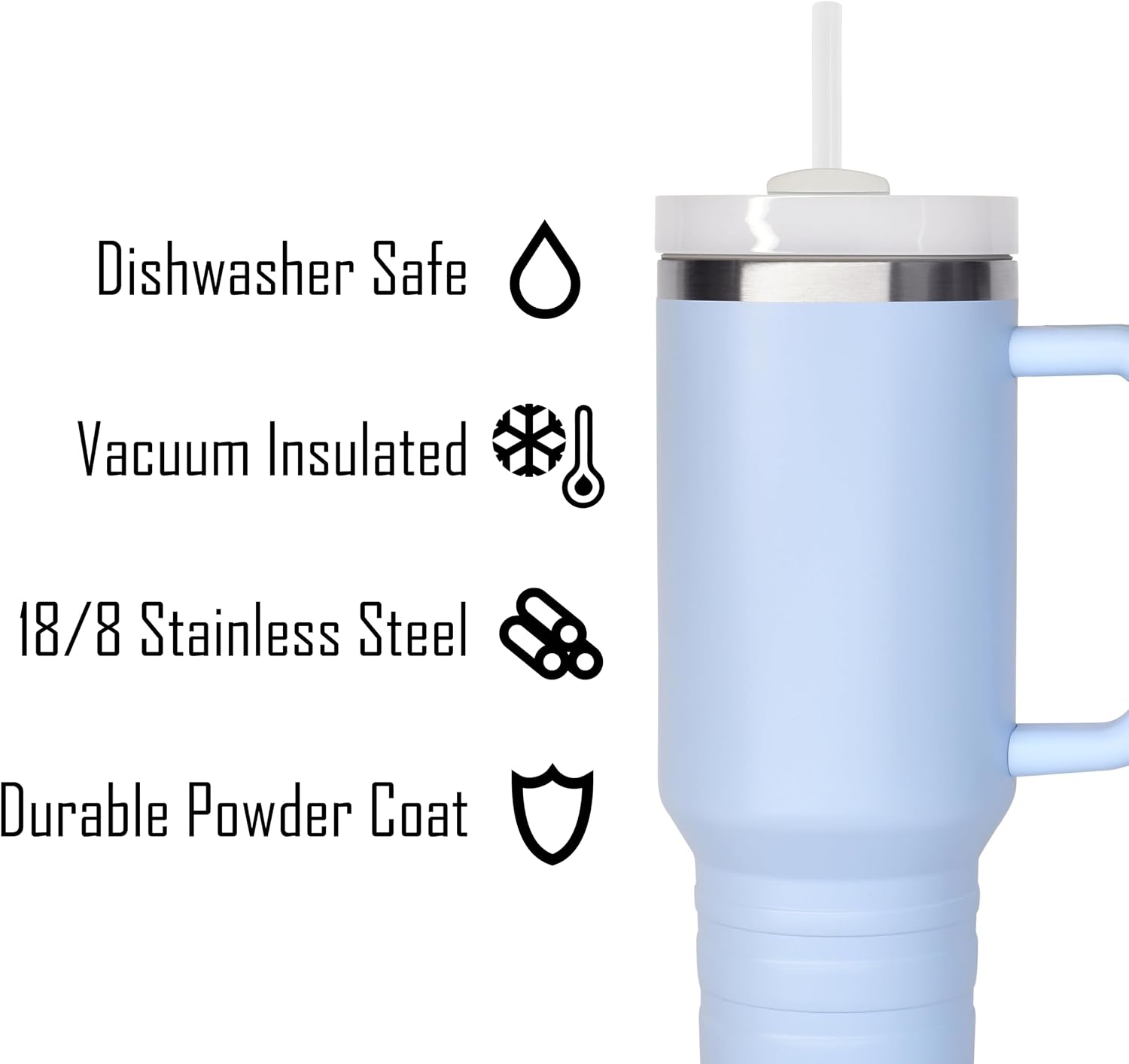 40oz Tumbler with Lid and Straw - Reusable Double Wall Insulated Stainless Steel Water Bottle and Coffee Cup to Keep
