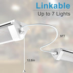Lightdot Upgrade 4Pack 4FT LED Shop Light, Linkable LED Shop Light 50W 7500LM 100-277V 5000K, Heavy-Duty Utility Lights with Pull Chain, Hanging&FlushMount Integrated Fixture for Workshop-White
