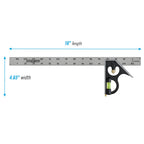 CHANNELLOCK High-Visibility Stainless Steel 16-Inch Combination Square, 8100-016CS