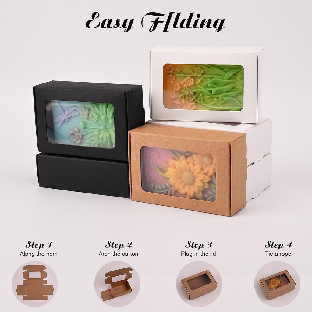 Soap Boxes for Homemade Soap, Soap Packaging Gift Box with Window
