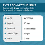 PGN C2080H Heavy Duty Conveyor Roller Chain x 10 Feet + 2 Connecting Links