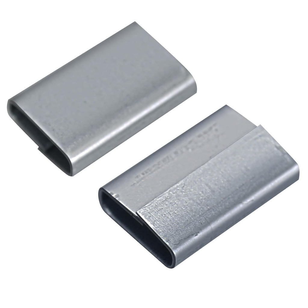Closed (Push Type) Seals for 5/8" Width Steel Strapping Galvanized Rust Prevention Metal Clips for Heavy Pallet