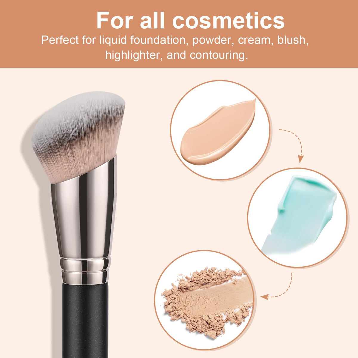 170S Foundation Brush, Angled Contour Buffing Blending Brush