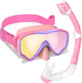 Snorkeling Gear for Kids Age 3-15, 180° Wide View Kids Snorkel Set Dry Top Anti-Fog Diving Mask for Swim Mask Goggles