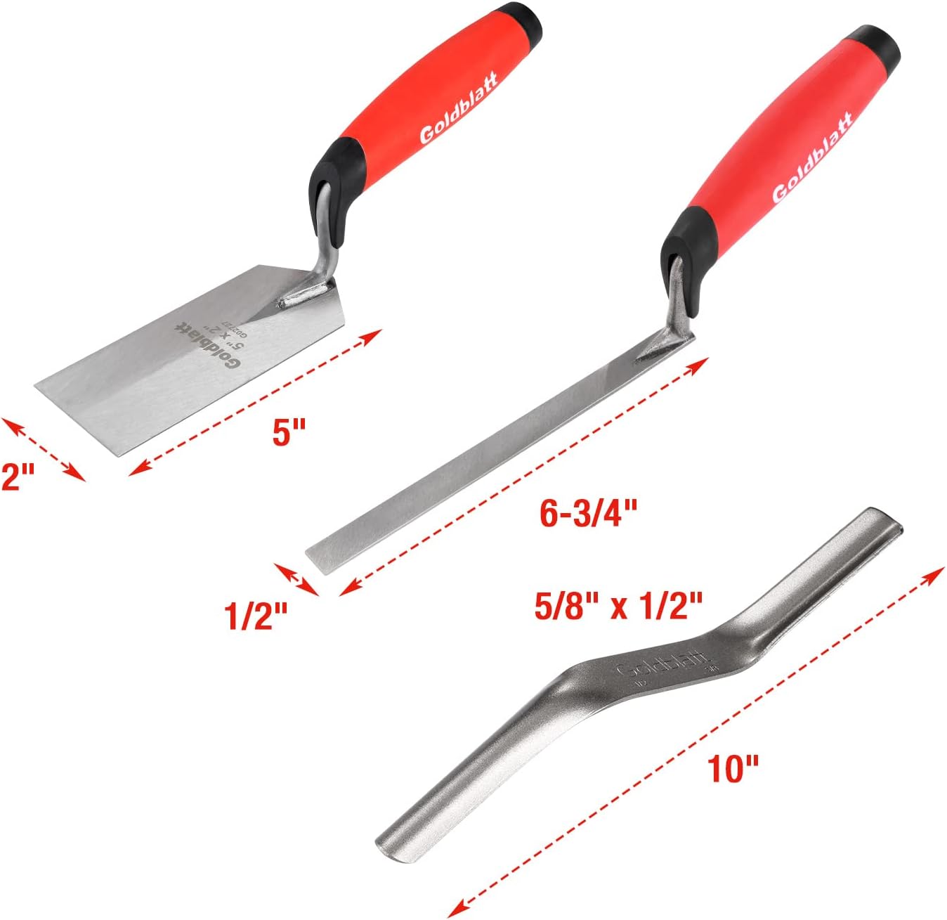 6PCS Masonry Tool Set with Brick Trowel & Tuck Pointing Tools | Hardened Steel, Cement & Mortar Trowel, Margin