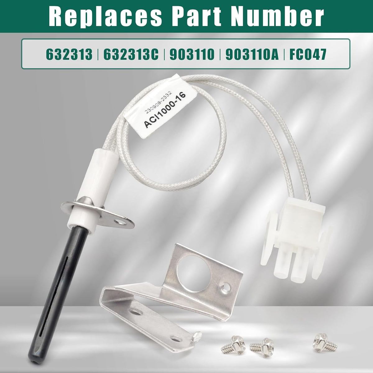 Upgraded 903110 903110A Furnace Hot Surface Ignitors 632504 With Plug, Round Silicon Nitride Universal Hot Surface Igniters Kit 632313,632313C, FC047 fit for Nordyne Furnace Igniters for M1/Mg1E Unit