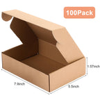100 Pcs 7.87x5.51x1.5'' Shipping Boxes Corrugated