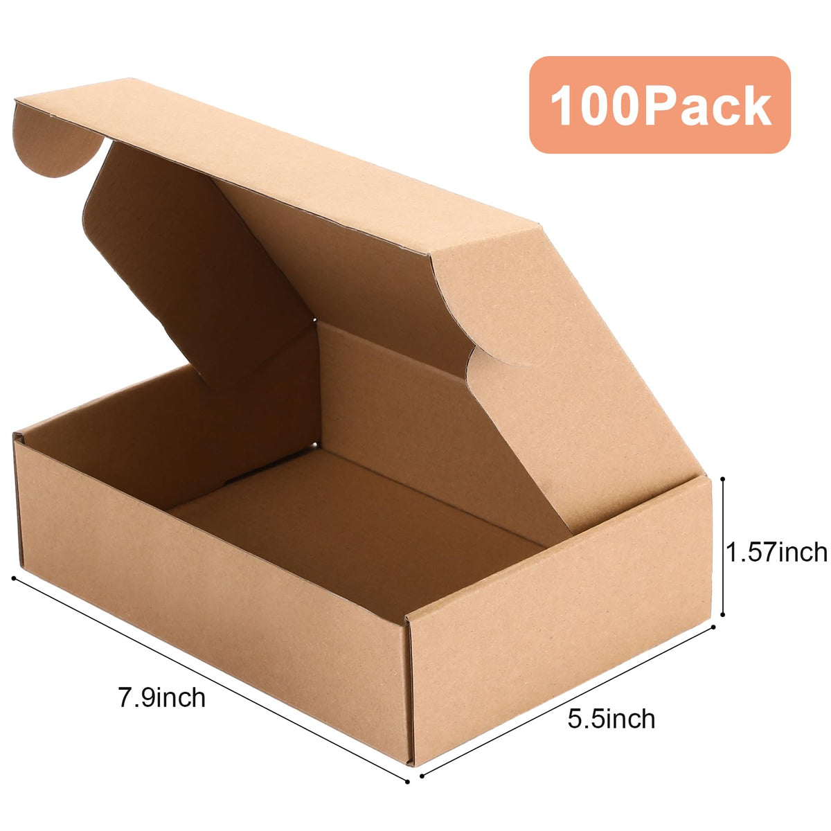 100 Pcs 7.87x5.51x1.5'' Shipping Boxes Corrugated
