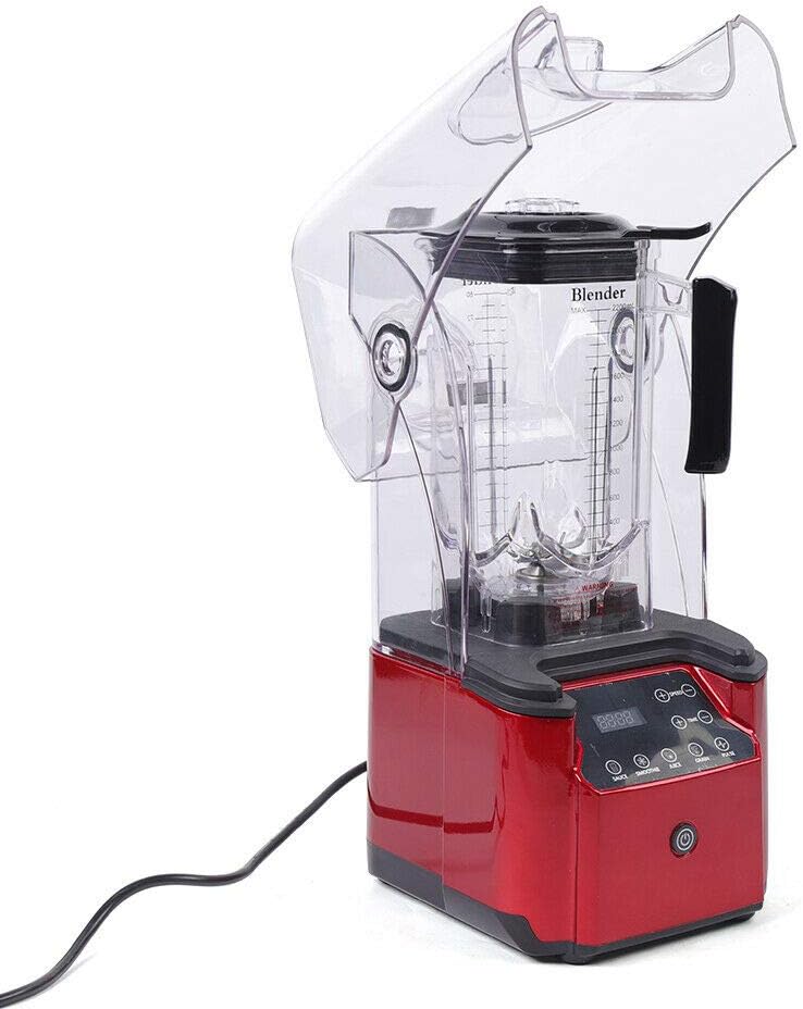 Soundproof Blender, 110V 2200W 2.2L Commercial Fruit Juice Smoothie Maker With Shield Quiet Sound Enclosure for