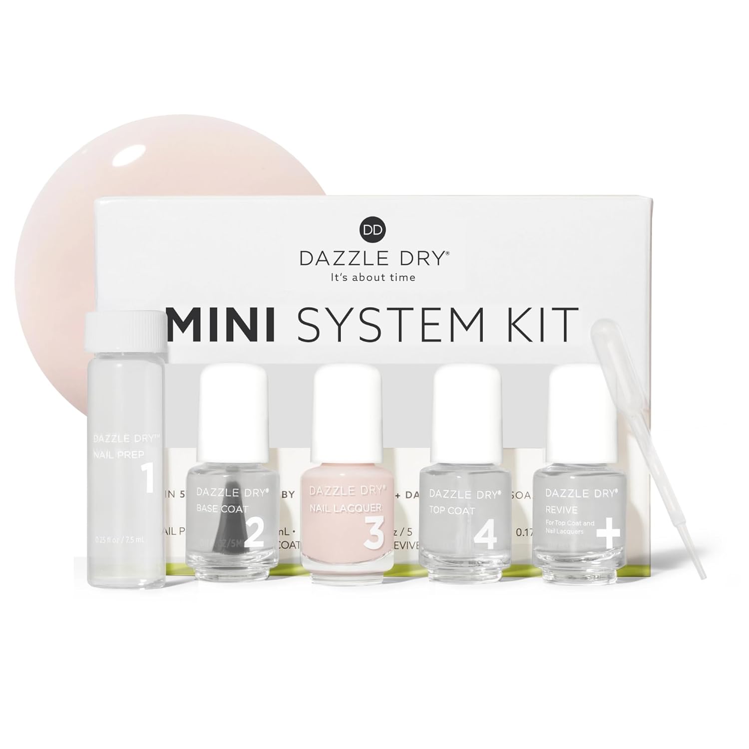 Mini Kit 4 Step System - Rose Quartz, a light peach blossom with pink blush. Semisheer cream. (5 Piece Kit / 5