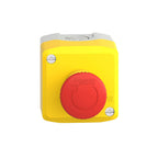 Schneider Electric Yellow Station - 1 red Mushroom Head pushbutton Ø40 Turn to Release 1NO+1NC