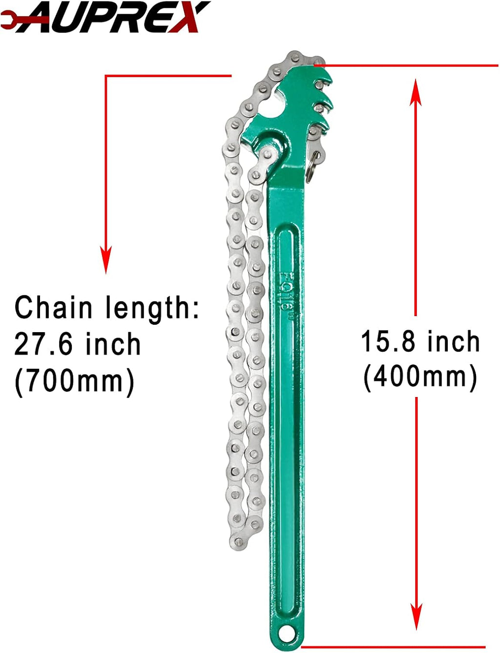 16 Inch Sturdy Adjustable Heavy Duty Ratcheting Chain Oil Filter Wrench Reversible Chain Style Pipe Fitter Wrench