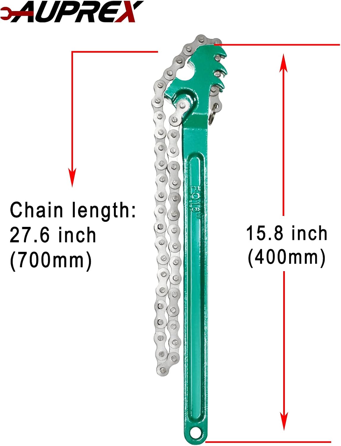 16 Inch Sturdy Adjustable Heavy Duty Ratcheting Chain Oil Filter Wrench Reversible Chain Style Pipe Fitter Wrench
