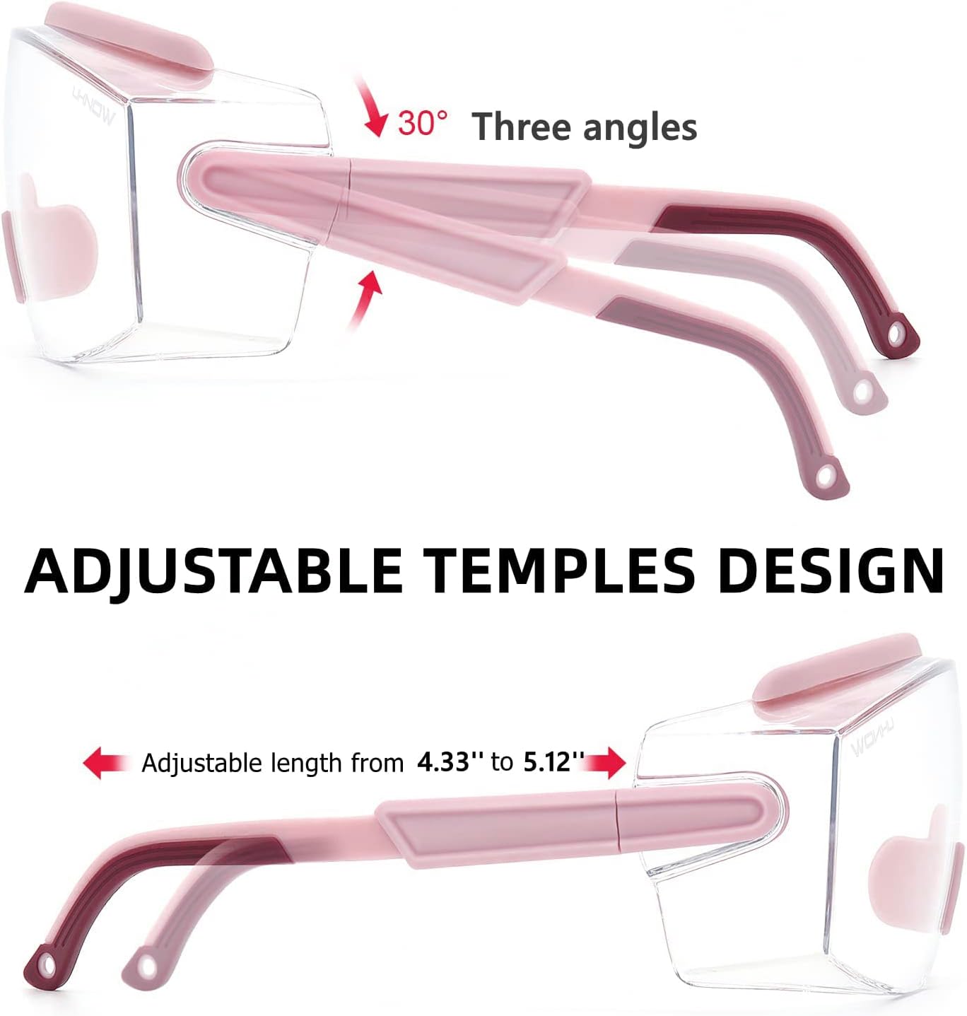 Safety Goggles Over Glasses, Anti Fog Safety Glasses with Clear Wraparound Lens, ANSI Z87.1 Protective Eyewear