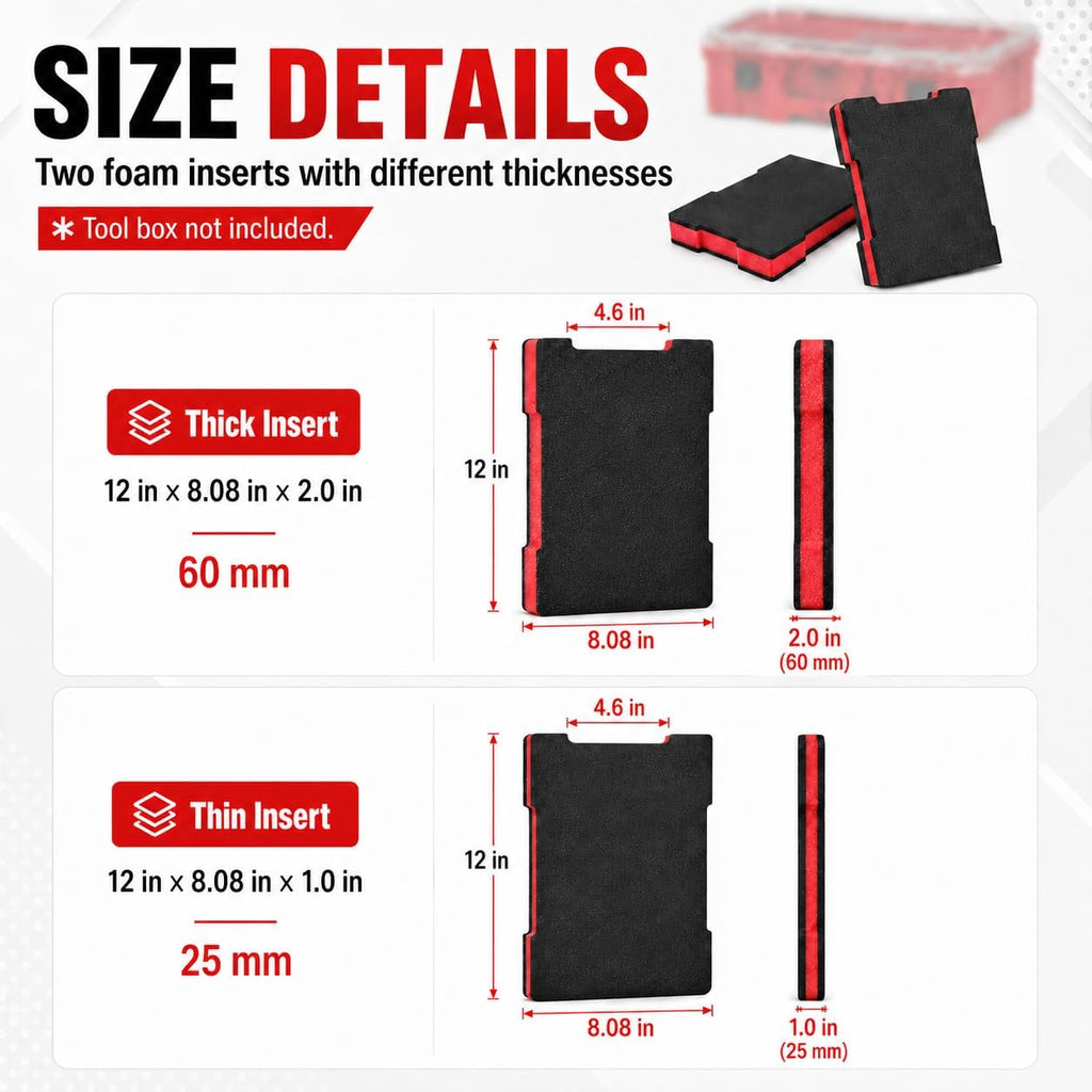 Packout Foam Insert for Milwauke 48-22-8435 Foam Packout Insert & Tool Box