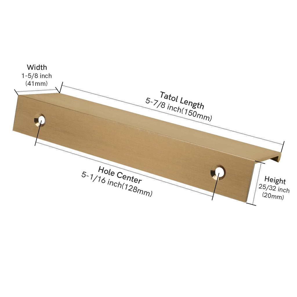 4 Pack 5" Cabinet Pulls Champagne Bronze Finger Pulls for Cabinets