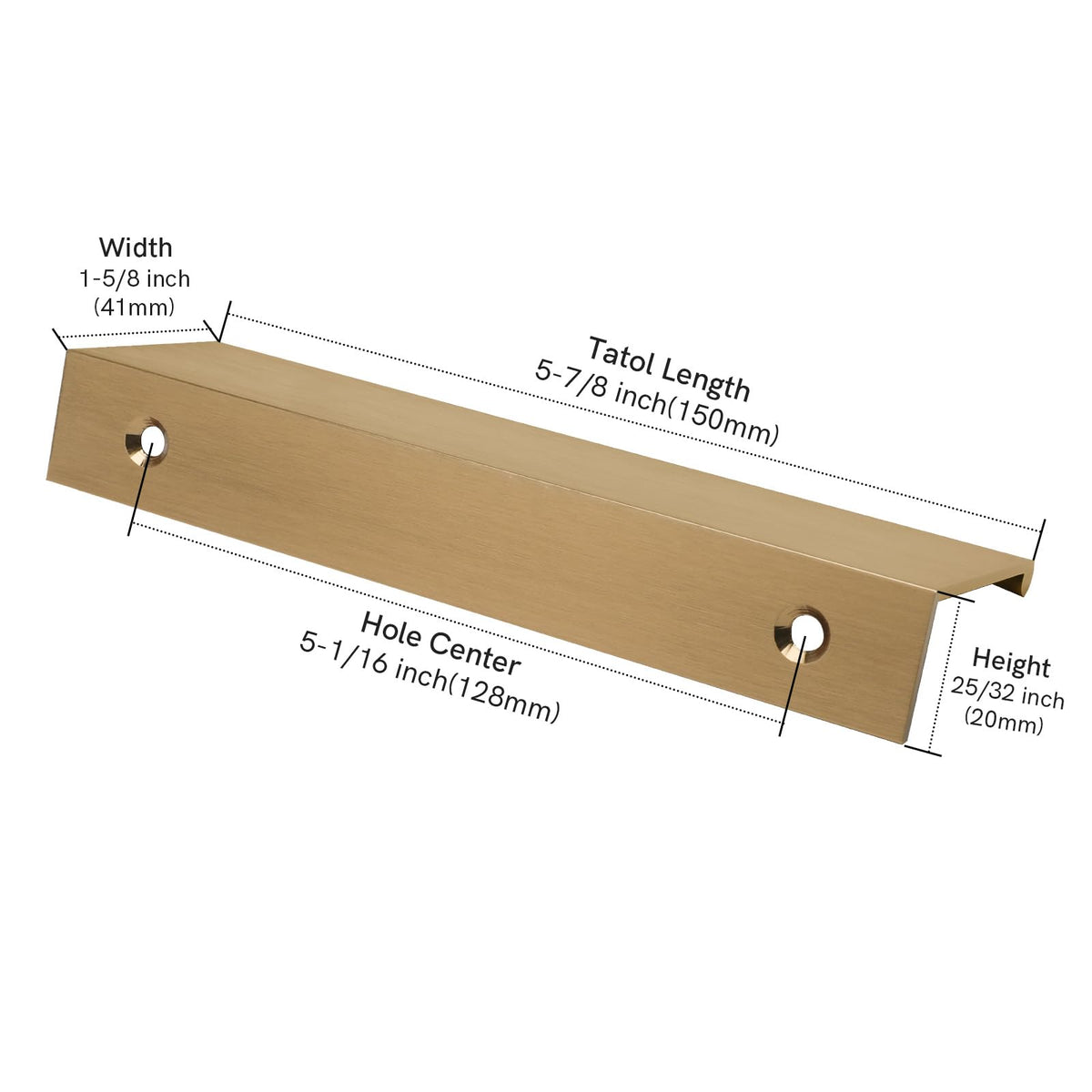 4 Pack 5" Cabinet Pulls Champagne Bronze Finger Pulls for Cabinets