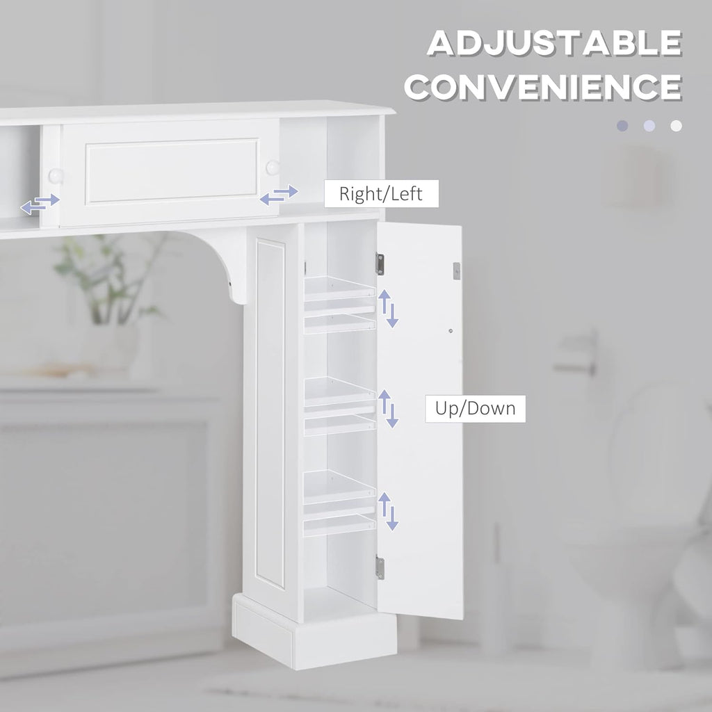 Over The Toilet Bathroom Cabinet Storage Cabinet White | Freestanding Toilet Rack, Bathroom Storage Organizer