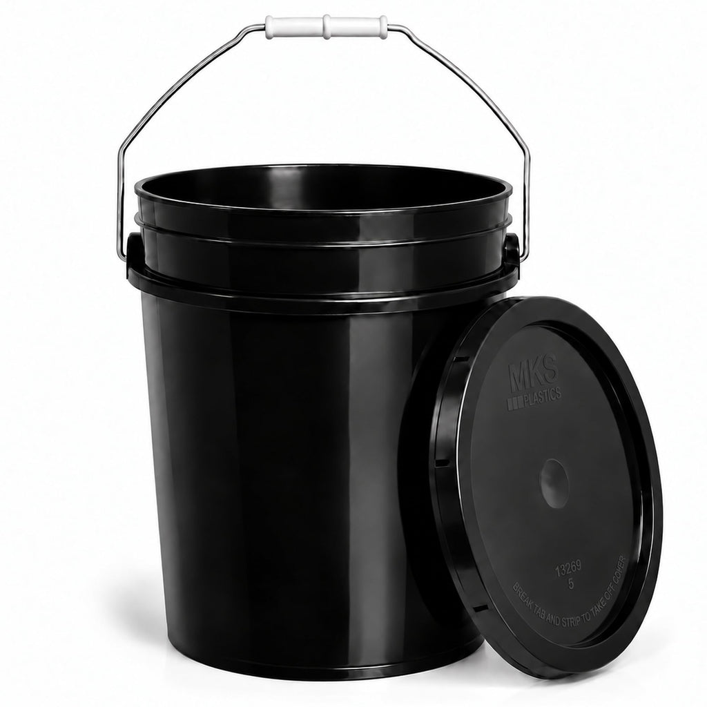 Black 5-Gallon Heavy-Duty Bucket with Airtight Lid, 1-Pack