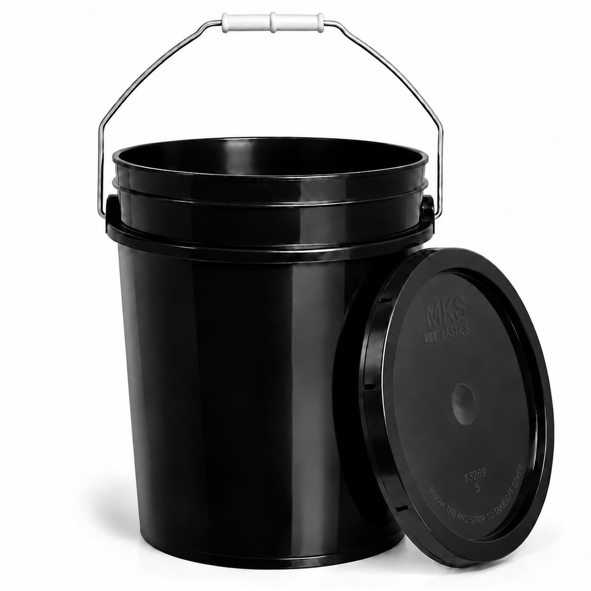 Black 5-Gallon Heavy-Duty Bucket with Airtight Lid, 1-Pack