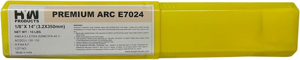 E7024 Premium Arc Stick 1/8" Electrodes 14" Welding Rods 10 Pound Box