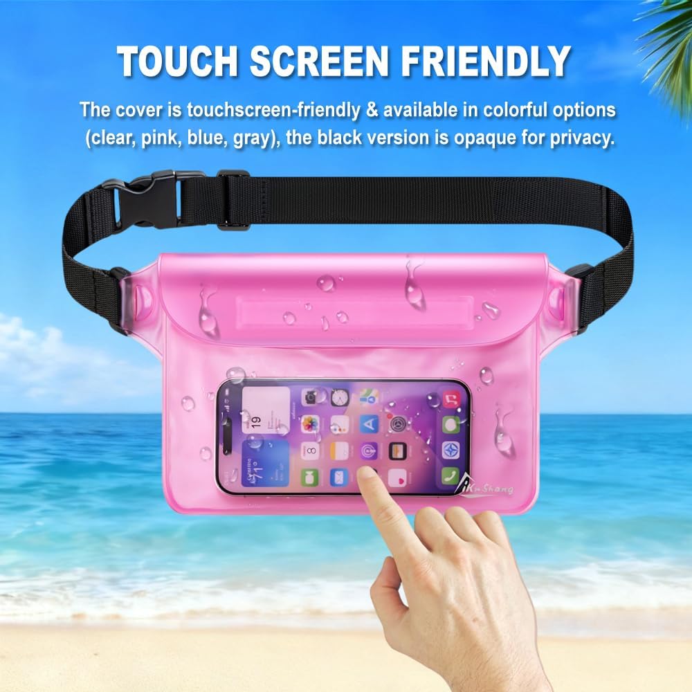 Waterproof Fanny Pack, Dry Bag Phone Pouch for Beach Swimming Kayaking | Floating dry bag keeps wallet & purse safe.